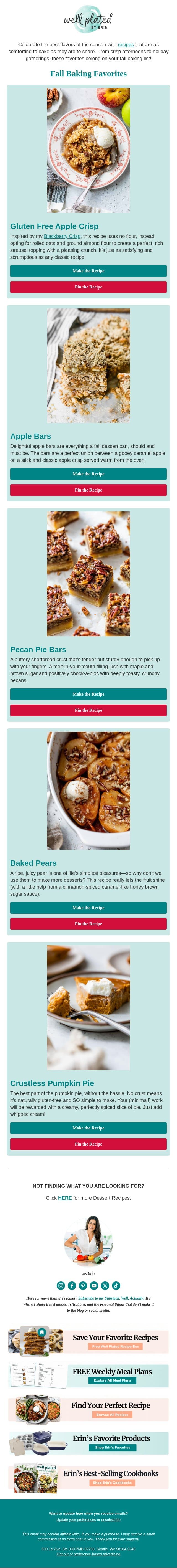 The Sweetest Way to Celebrate Fall email from Well Plated by Erin screenshot