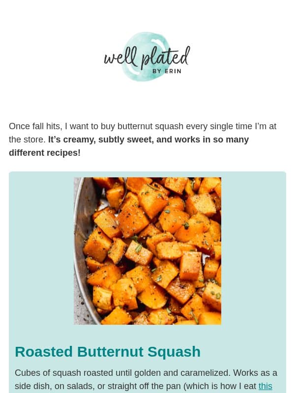 What I’m Cooking All Fall 🧡 email from Well Plated by Erin