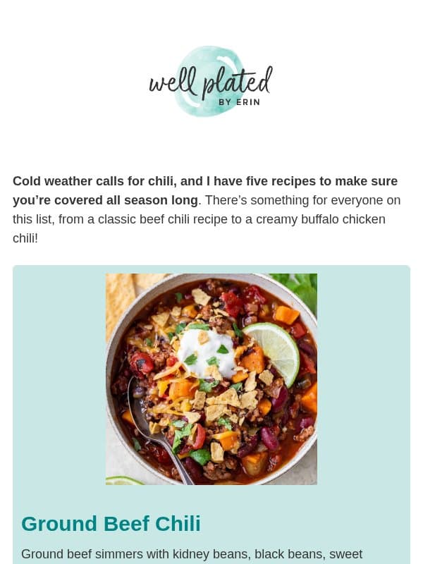 Your New Favorite Chili Is in Here πΆοΈ email from Well Plated by Erin