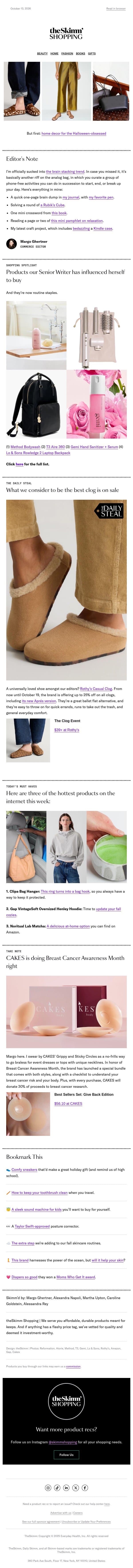 This is what our editor’s daily “brain stack” looks like email from Well+Good screenshot