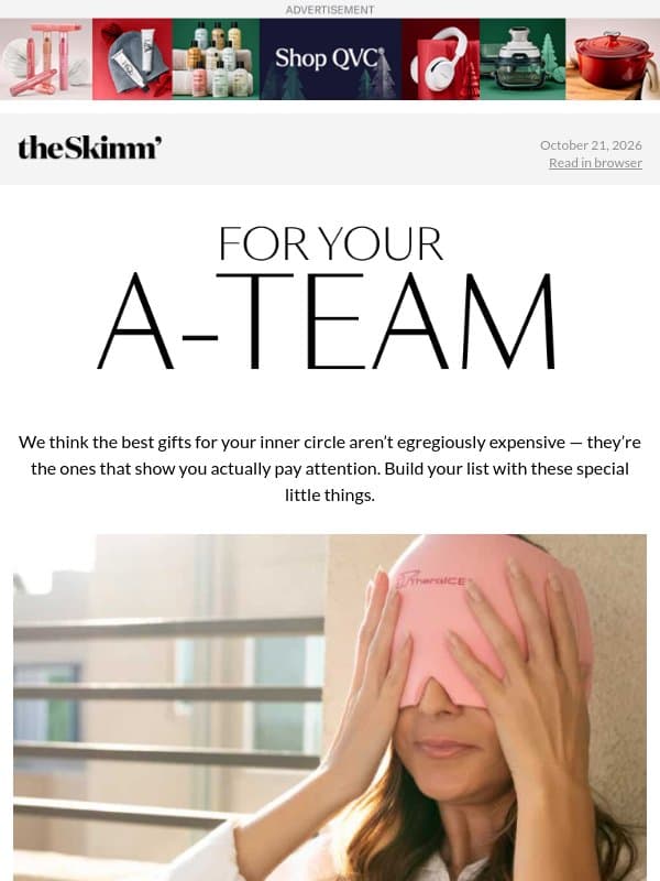 Holiday gifts for your A-team email from Well+Good