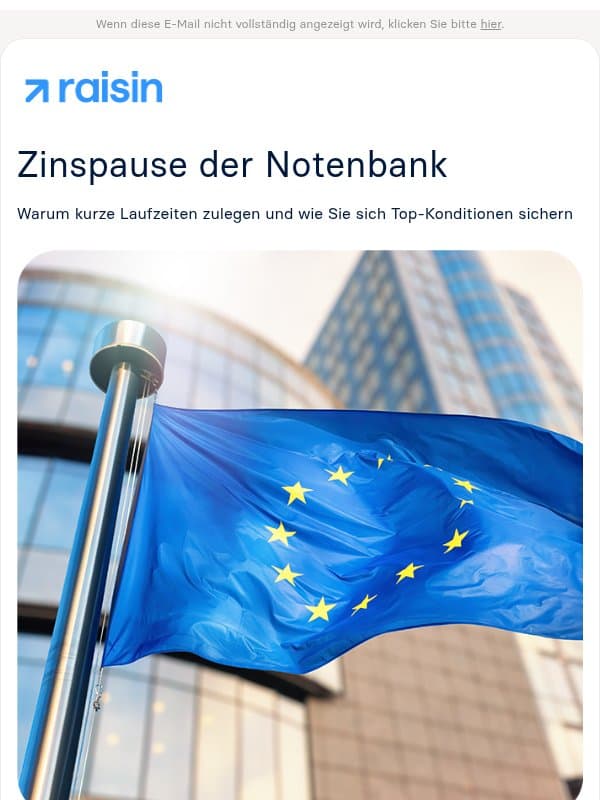 EZB-Entscheid: Zinsen bleiben stabil – Top-Chancen für Ihr Erspartes email from Weltsparen