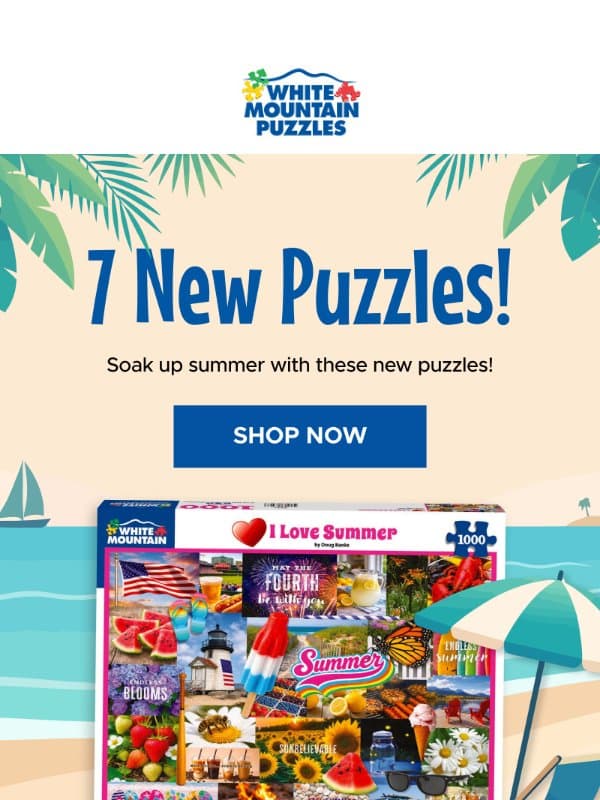 7 New Puzzles Just Released! email from White Mountain Puzzles