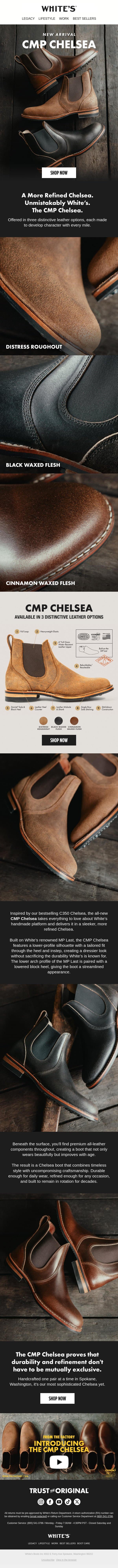 Just Released: The CMP Chelsea email from White's Boots screenshot