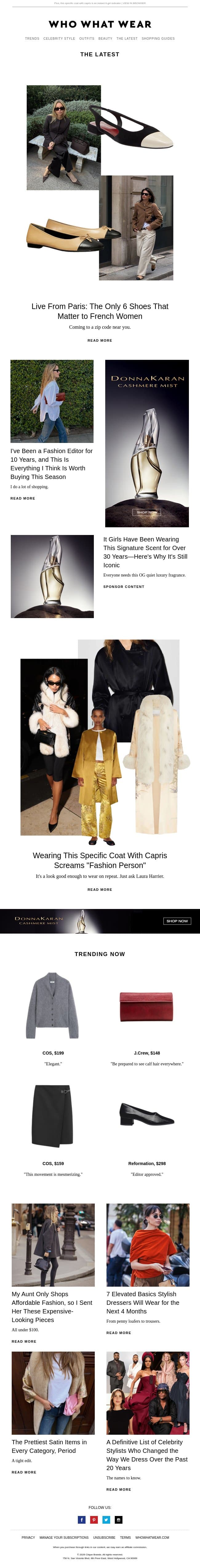 6 shoe trends that matter to French women email from Who What Wear screenshot