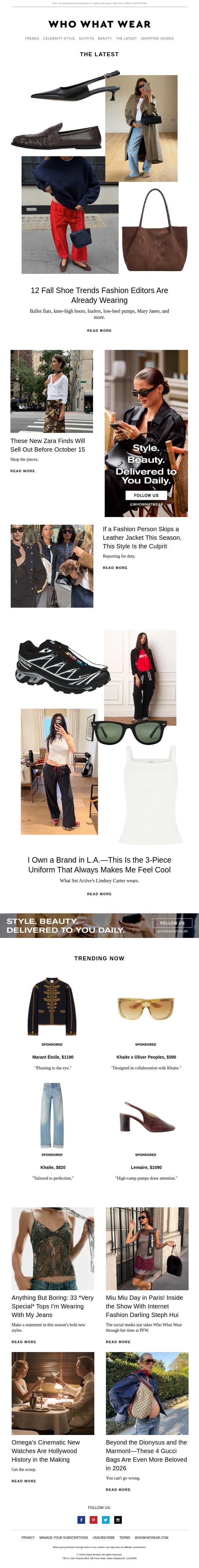 12 fall shoe trends fashion editors are already wearing email from Who What Wear screenshot