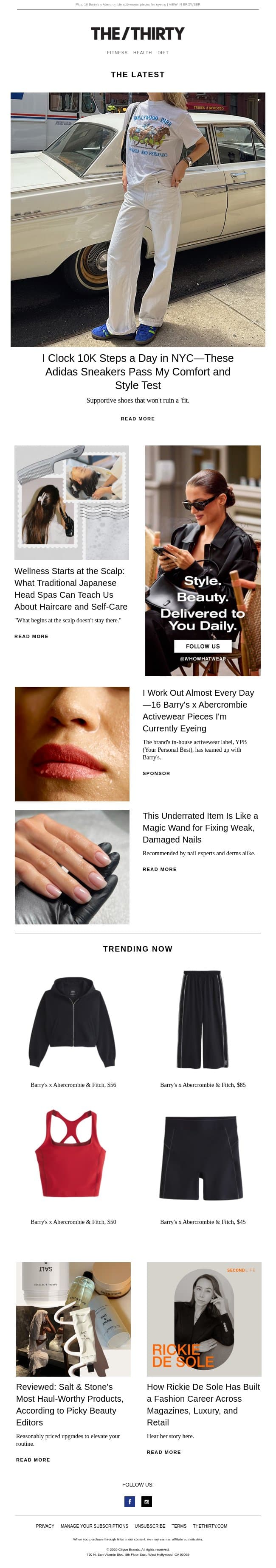 I clock 10K steps a day in NYC—15 sneakers passing my comfort test email from Who What Wear screenshot