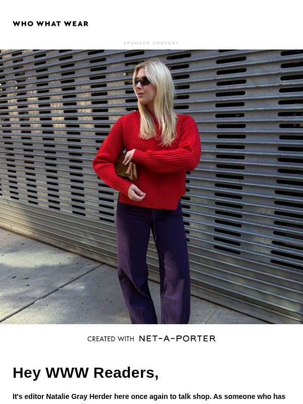 An editor spills her NET-A-PORTER winter wish list email from Who What Wear