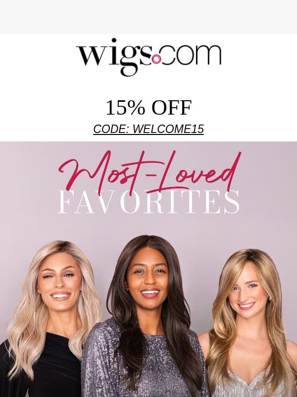 Enjoy 15% Off Your Next Purchase email from Wigs.com