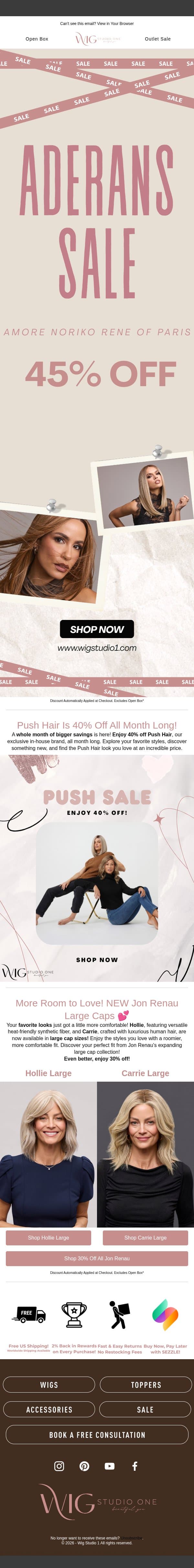 This Sale Is A Big Deal + What's New email from WigStudio1 screenshot