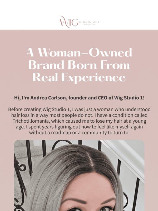 The story behind Wig Studio 1 email from WigStudio1