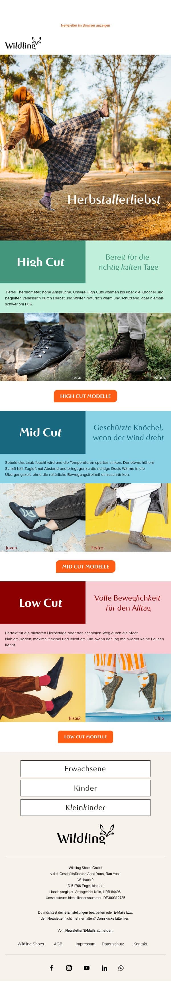 Unsere Herbstkollektion: Bereit für jedes Wetter email from Wildling Shoes screenshot