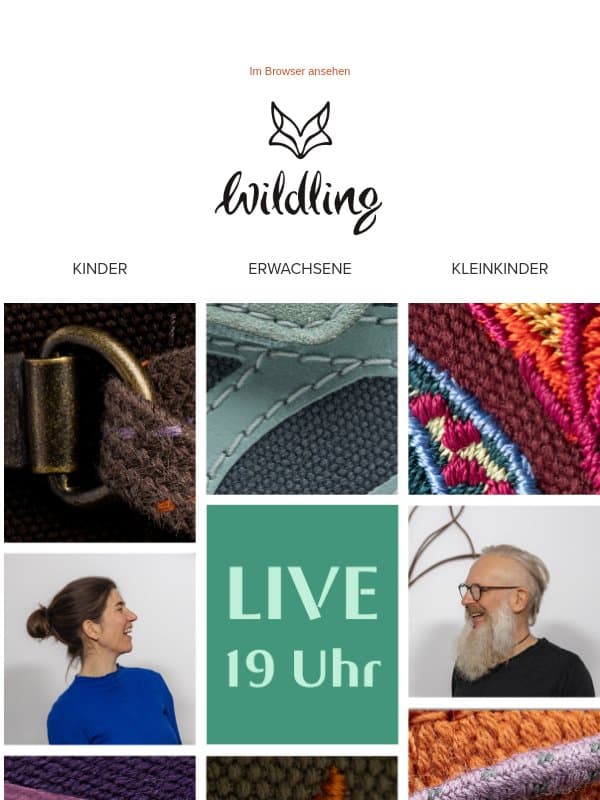 Gleich: Sneaky Live-Event & Vorstellung der HW26-Kollektion! email from Wildling Shoes