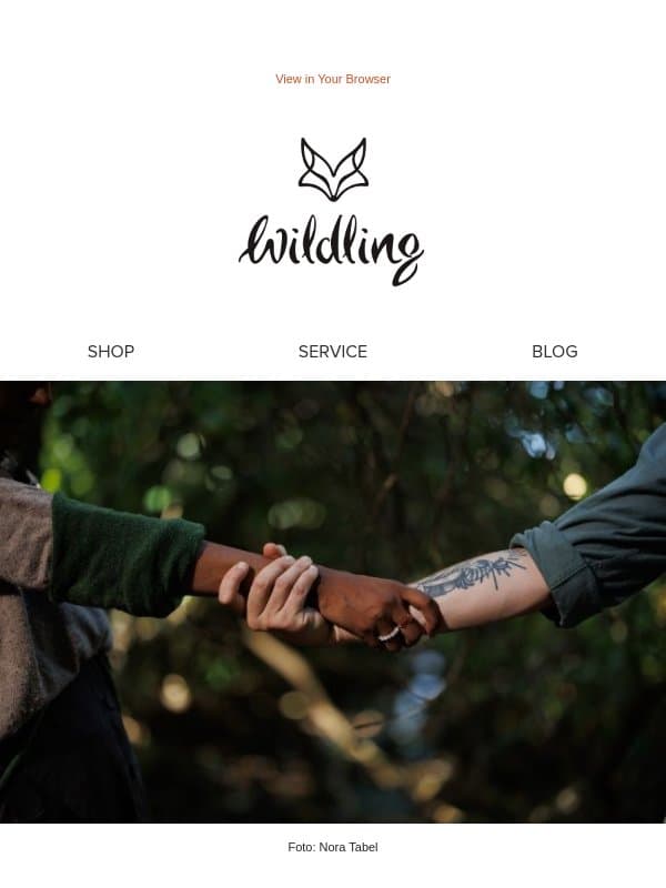 Hallo, bist du noch da? email from Wildling Shoes