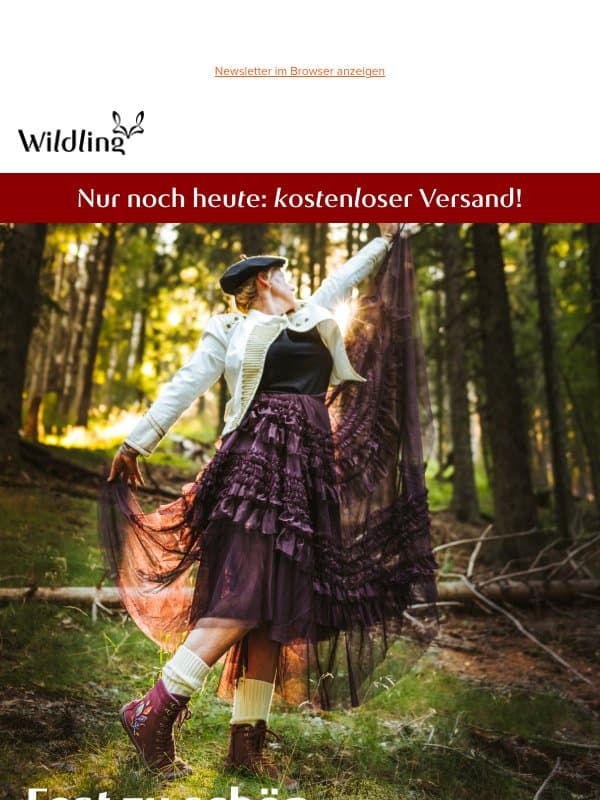 Jetzt blüht euch was: Haldy burgunder – heute versandkostenfrei! email from Wildling Shoes