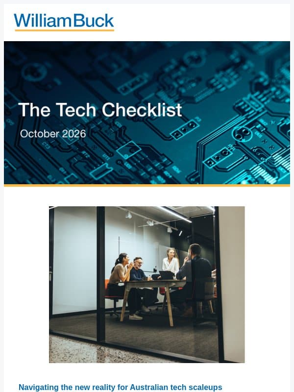 The Tech Checklist | October Edition email from William Buck