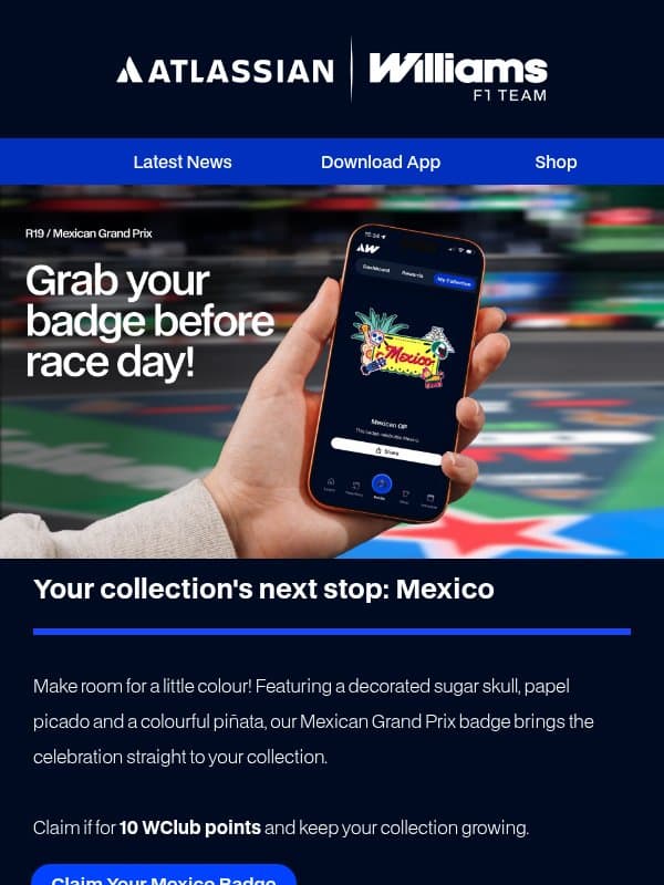 Your collection called. It wants Mexico 🇲🇽 email from Williams Esports