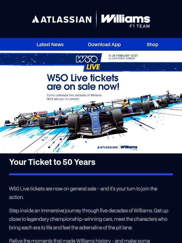 W50 Live tickets are yours for the taking 🎟️ email from Williams Esports