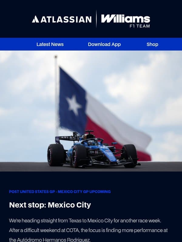 Austin unpacked. Mexico City loading 🇲🇽 email from Williams Esports