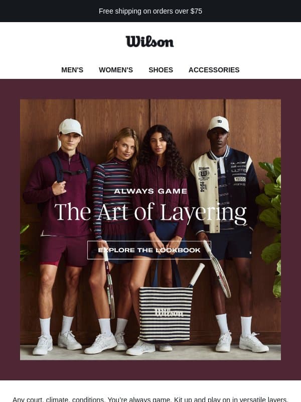 Ace the layers game and play on email from Wilson Sporting Goods