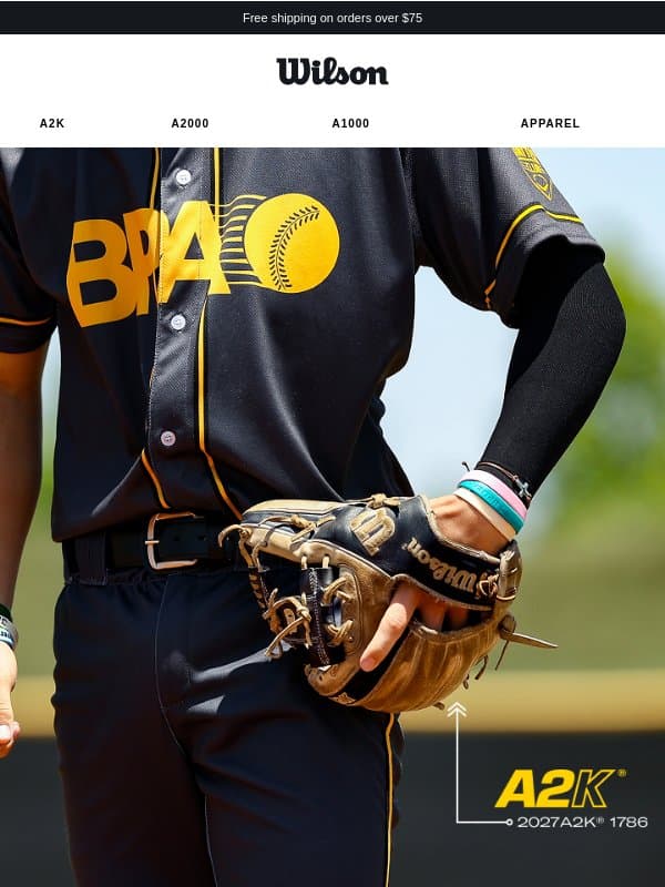 The Latest & Greatest Infield Lineup email from Wilson Sporting Goods