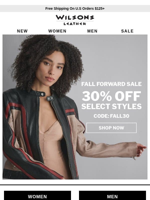 Now’s Your Chance to Take 30% Off email from Wilson's Leather