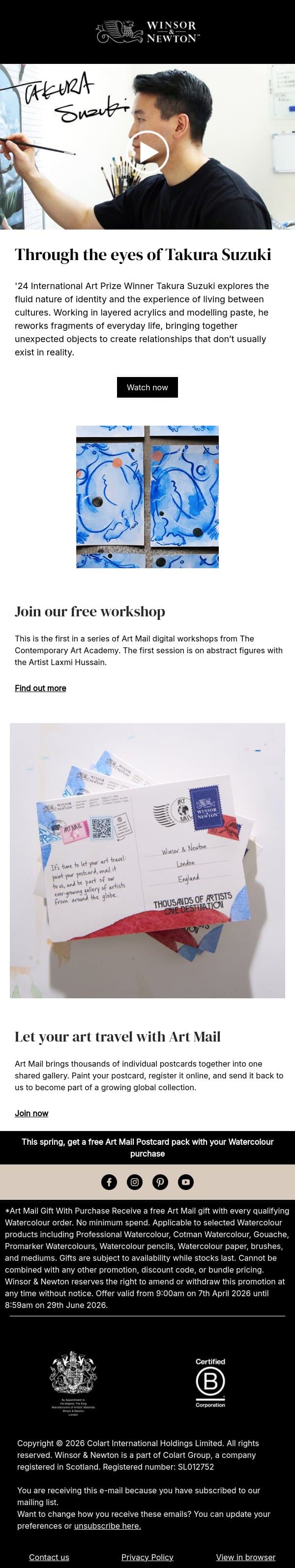 Fragments of everyday life, in acrylic email from Winsor & Newton screenshot