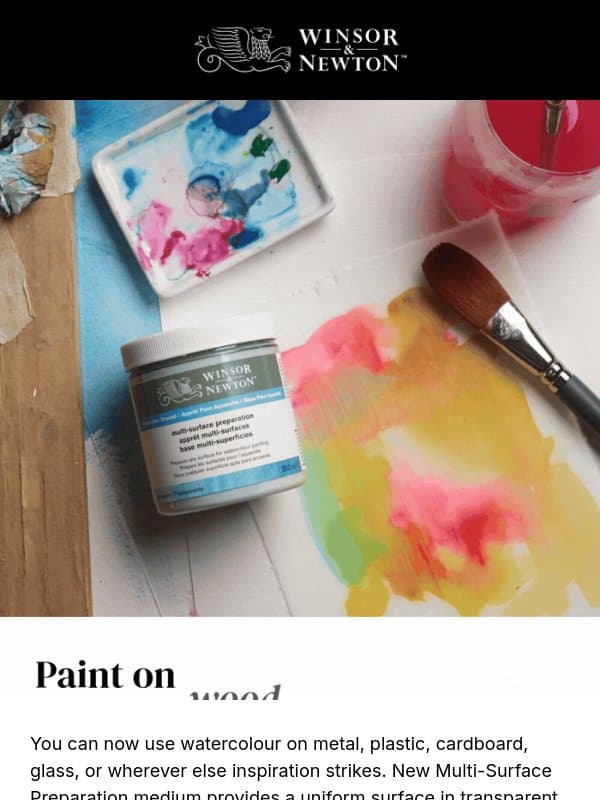 Introducing Multi-Surface Preparation email from Winsor & Newton