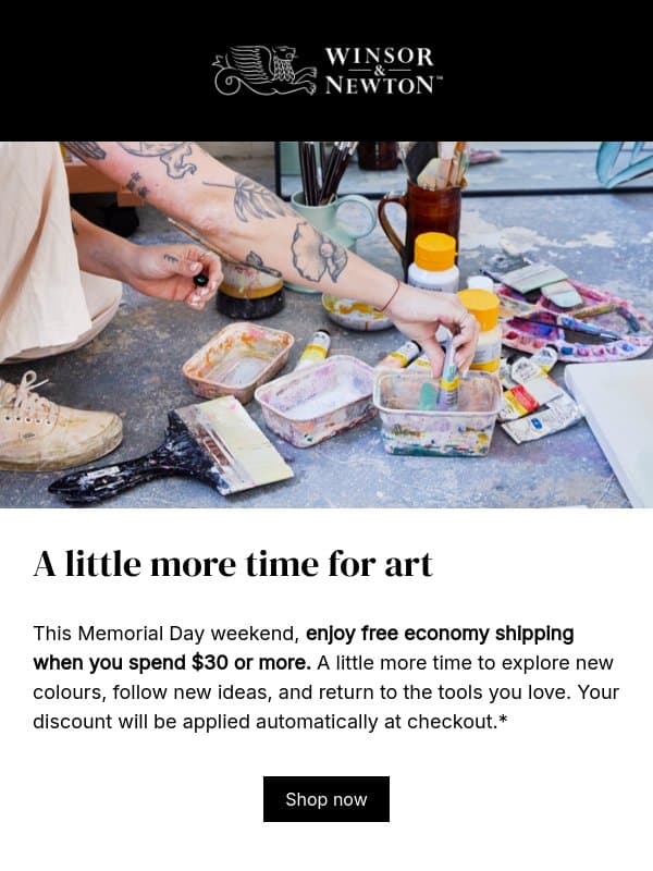 A little more time for art this Memorial Day Weekend email from Winsor & Newton