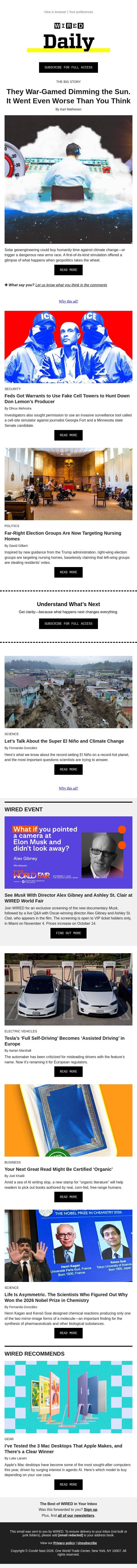 They war-gamed dimming the sun—it went even worse than you think email from Wired screenshot