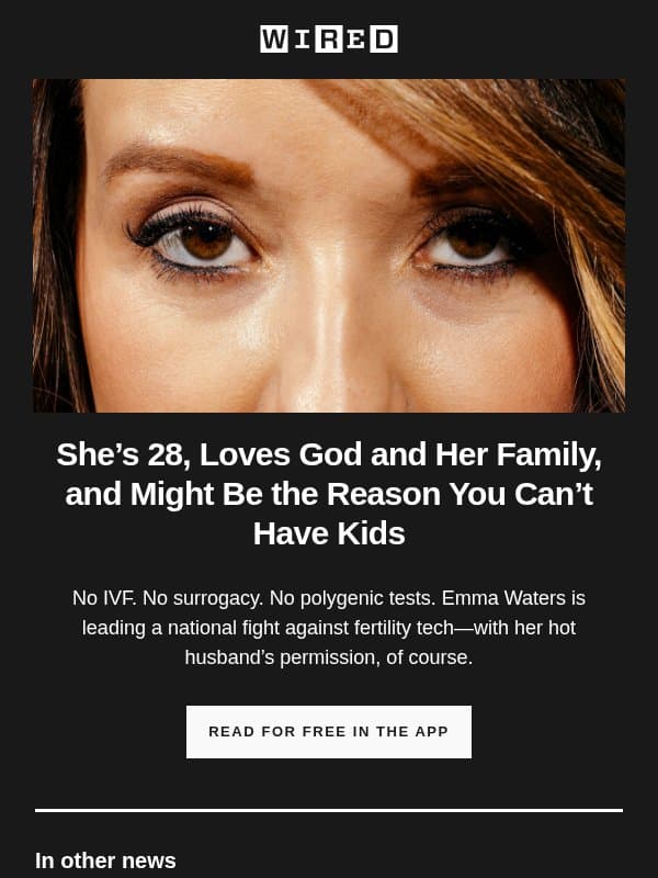 She’s 28. She Loves God. And She’s Coming for IVF. email from Wired
