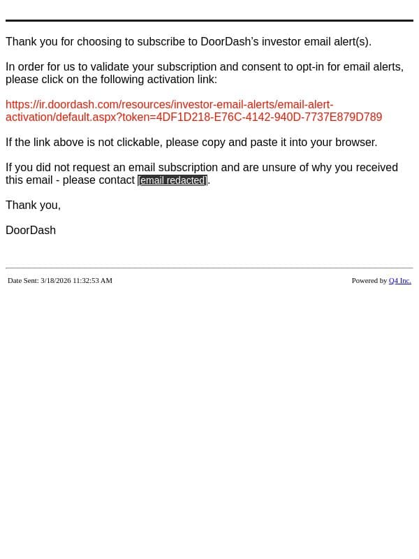 DoorDash Website - Validate Account email from Wolt
