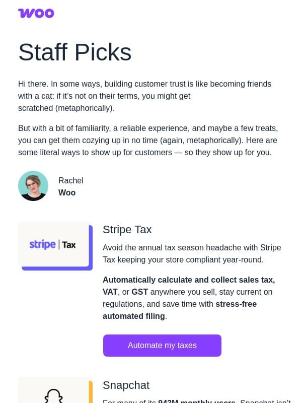 Win customers over, one sale at a time email from WooCommerce