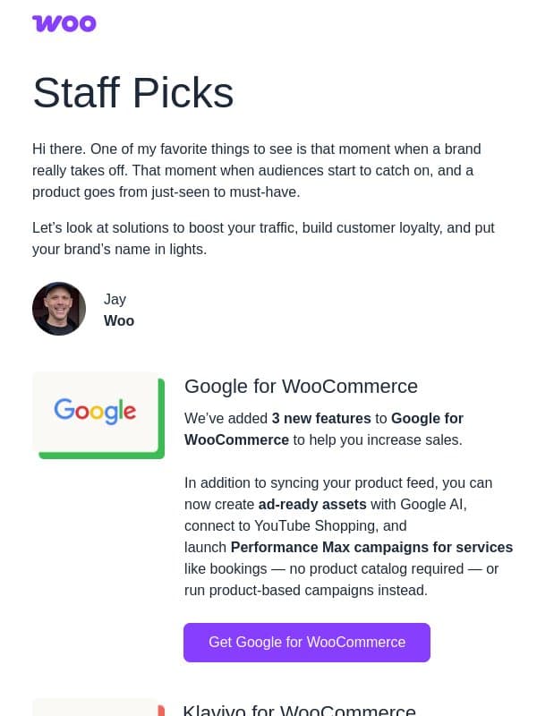 It’s time for your brand to shine 💡 email from WooCommerce