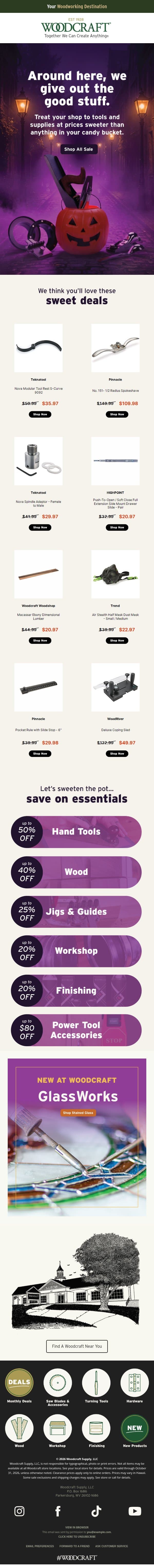 You Know the House with the Good Candy? email from Woodcraft screenshot