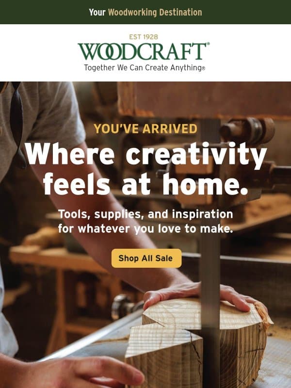 Our Door Is Always Open email from Woodcraft