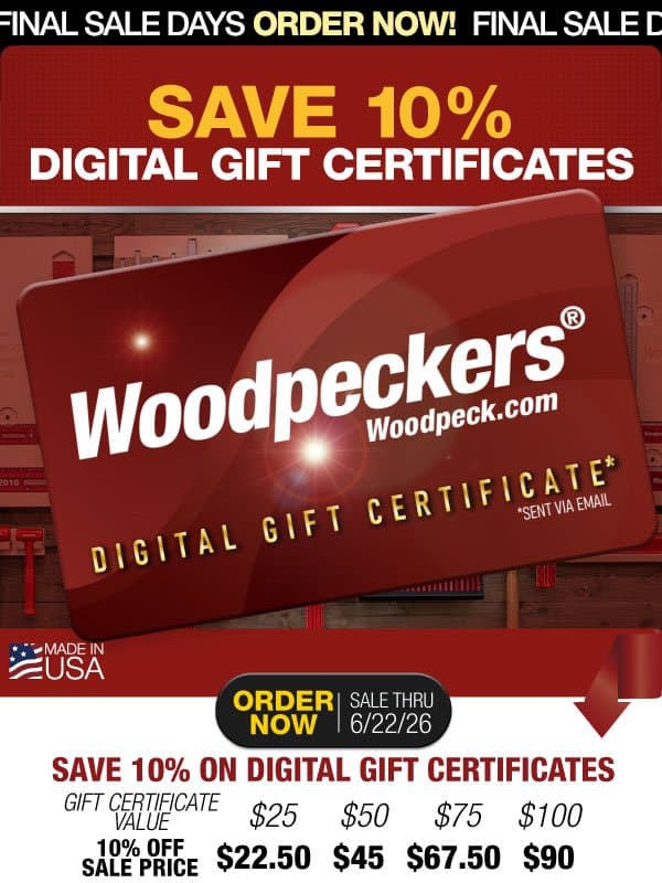 Sale Ends at Midnight Tonight! email from Woodpeckers