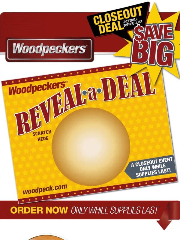 CLOSEOUT SALE! AngleSQUARE email from Woodpeckers