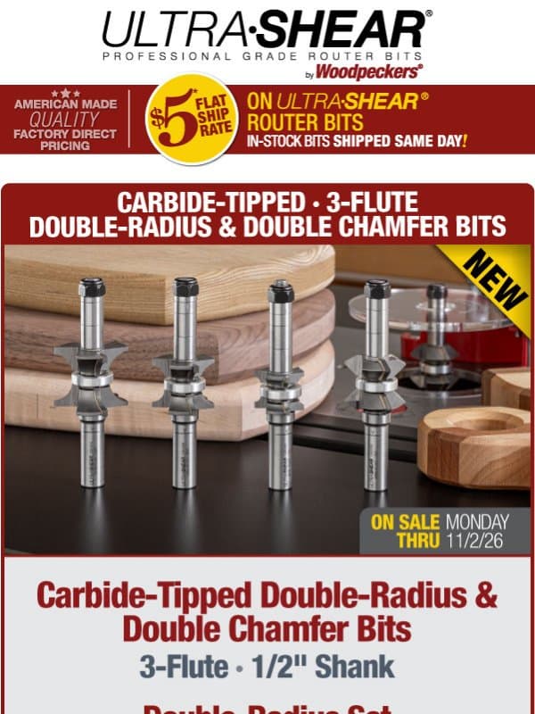 Better Profiles, Tighter Rabbets & More Accurate Joints email from Woodpeckers