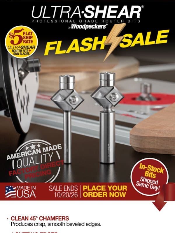 A Chamfer Bit You Don’t Toss When It Gets Dull email from Woodpeckers