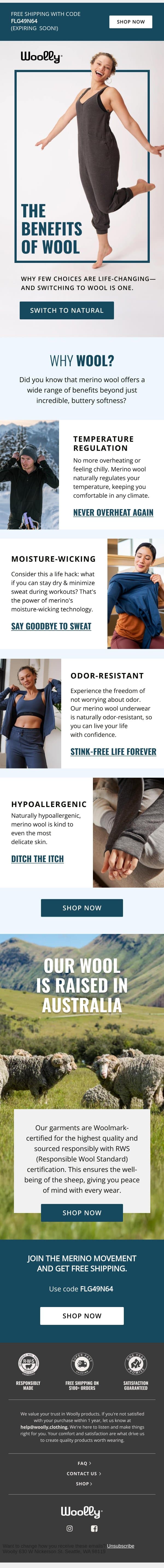 The Science behind merino Wool π email from Woolly Clothing screenshot