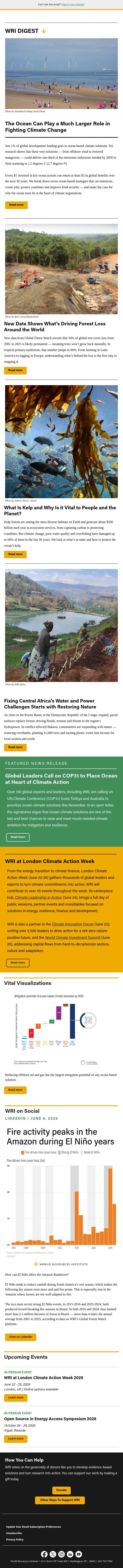 The Hidden Climate Fix email from World Resources Institute screenshot