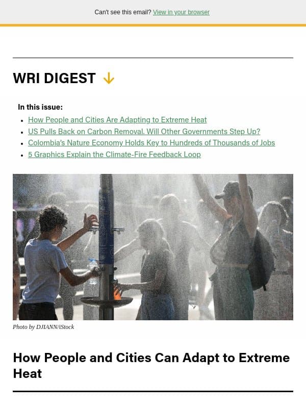 World’s Heat Crisis email from World Resources Institute