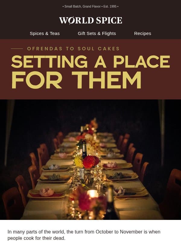 Who are you cooking for this year? email from World Spice Merchants