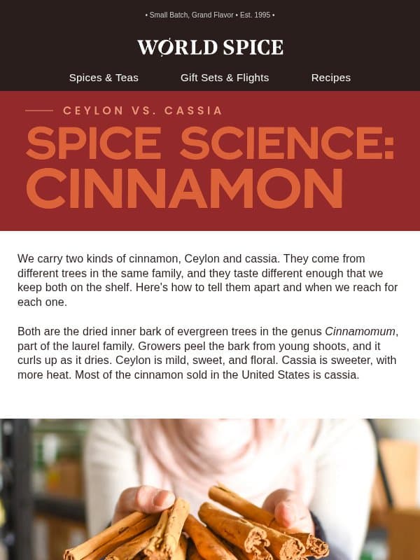 All about the bark email from World Spice Merchants