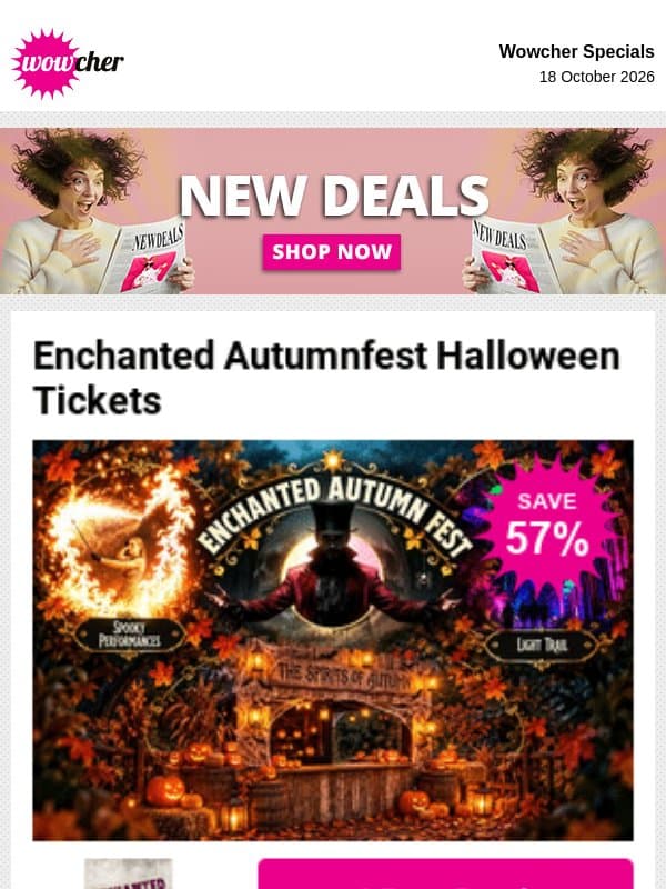 Click to shop Wowcher's latest deals on site! email from Wowcher