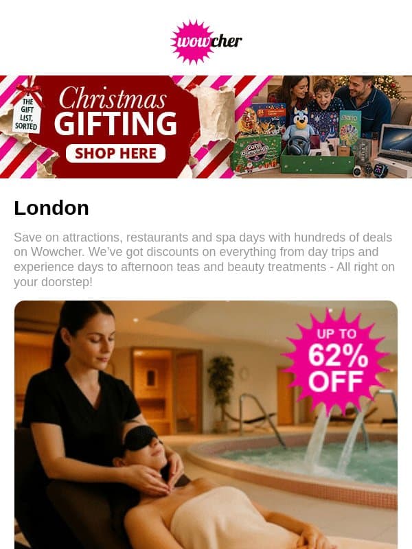 Bannatyne Pamper Spa Day with 2 Gifts | iFLY Indoor Skydiving | Enchanting Magic Themed Afternoon Tea | 4* Old Thorns Hampshire Spa Stay & Dinner | Microsoft Office Professional Plus 2024 email from Wowcher