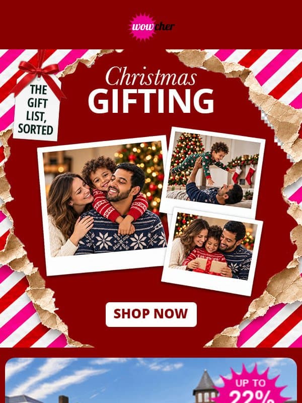 Oh, what fun to find the perfect christmas gift! 🎁 email from Wowcher