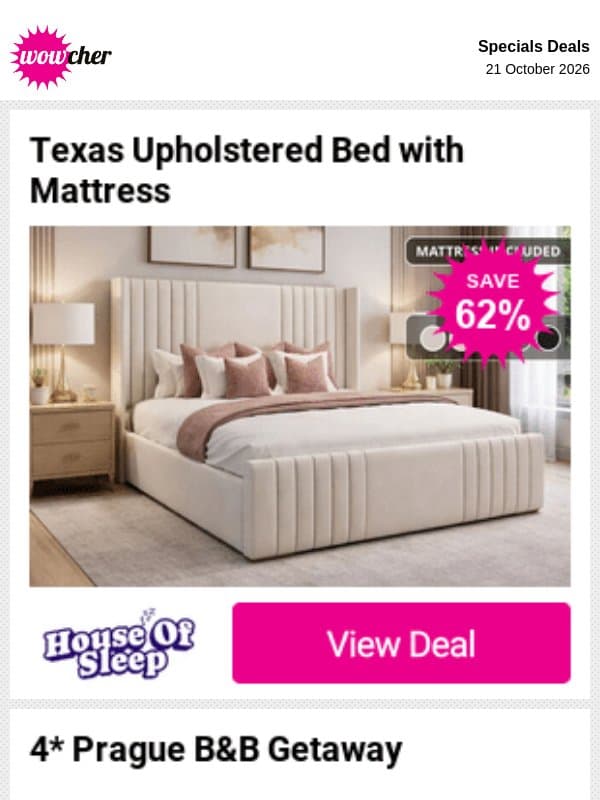 Shop Wowcher's top deals all in one place! email from Wowcher