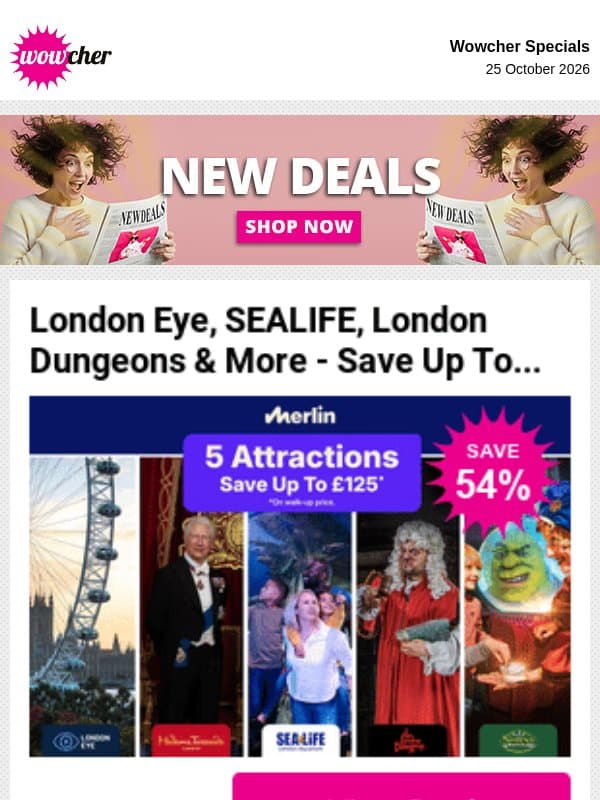Oh my deal! What's new on Wowcher? 👀 email from Wowcher